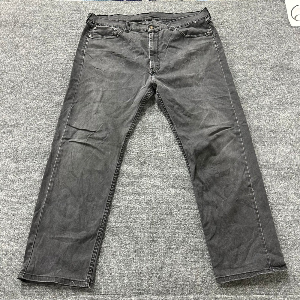 Levi's Jeans Mens Size 40x30 Black 505 Straight Leg Stretch Denim Faded Casual